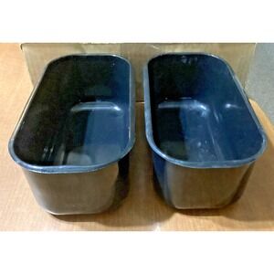 Refrigerator Containers Set of 2 Vintage Enamel Granite 10"‎ x 5" Kitchenware